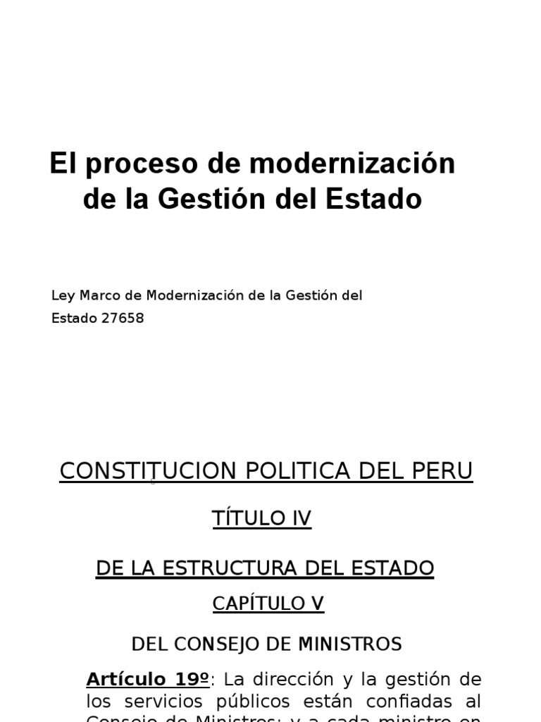 Proceso de Modernizacion de Gestion - Estado | PDF | Administración ...