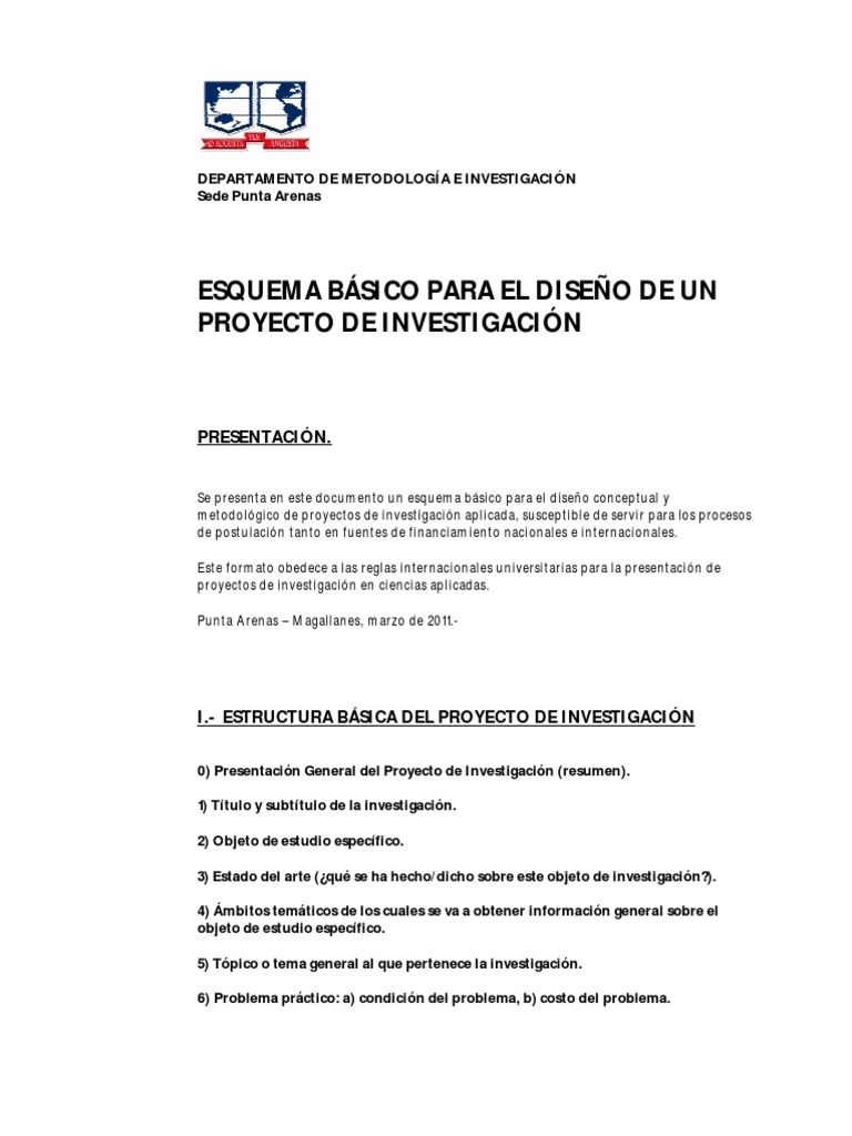 Esquema para Proyecto de Investigación | PDF | Teoría | Hipótesis