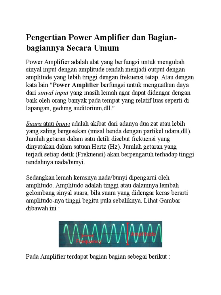 Pengertian Power Amplifier Dan Bagian PDF