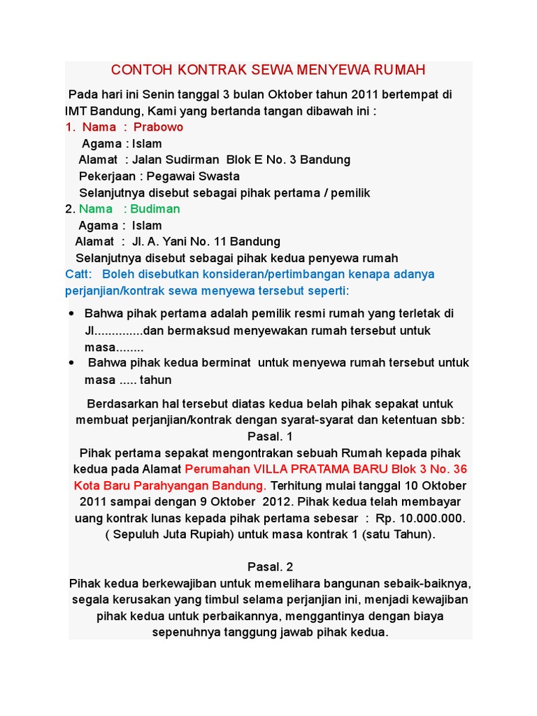 Download Mou Gadai Kontrak Rumah Doc.  Download Mou Gadai Kontrak