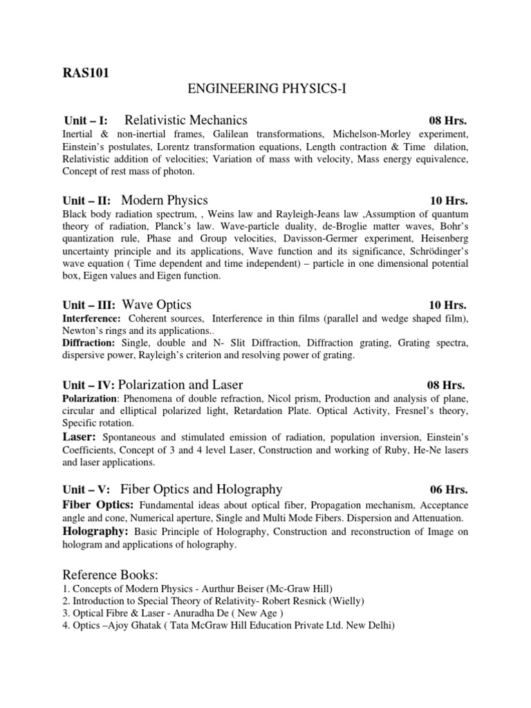 Engineering Physics-I Relativistic Mechanics | PDF