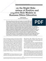Look On The Bright Side: A Comparison of Positive and Negative Role Models in Business Ethics Education