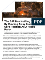 The BJP Has Nothing to Gain by Running Away From Its Core Position as a Hindu Party _ Swarajya