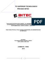 Analisis de Satisfaccion Laboral y Desempeño Academico de La Iep Peruano Norteamericano Coishco Marzo Abril 2016