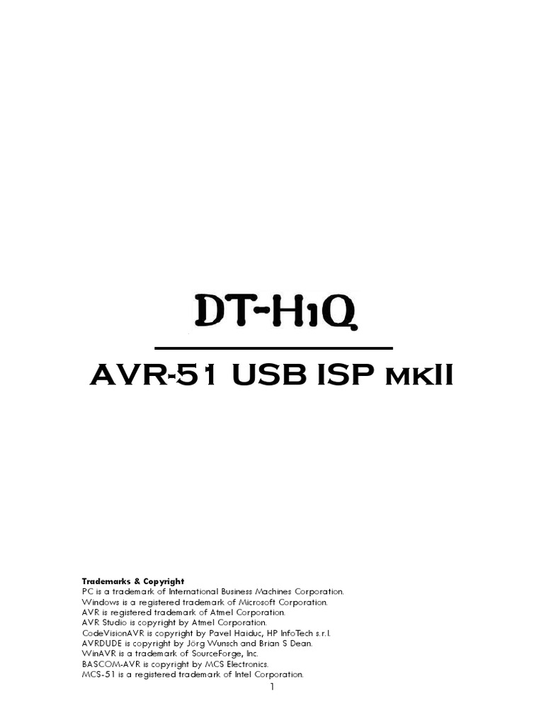 Dt-hiq Avr-51 Usb Isp Driver