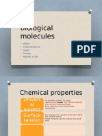 Biological Molecules: Water Carbohydrates Lipids Protein Nucleic Acids