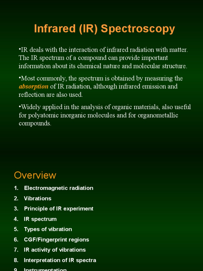 Infrared Spectroscopy Principles and Applications | PDF | Infrared ...