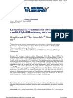 Kinematic Analysis For Determination of Bioequivalence of A Modified Hybrid III Test Dummy and A Wheelchair User