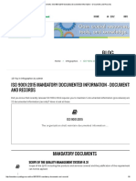 Quality Management - ISO 9001 - 2015 Mandatory Documented Information - Documents and Records