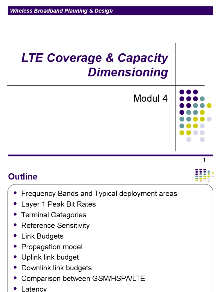 LTE Coverage & Capacity Dimensioning PDF Lte