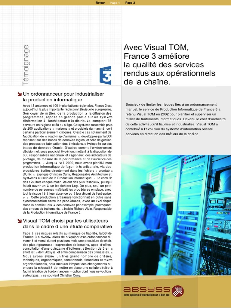 Adoption de Visual TOM par France 3 | PDF | Informatique | Application