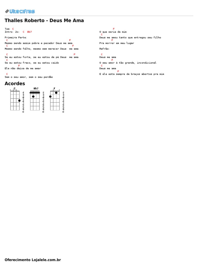 Thalles Roberto Deus Me Ama Uke Cifras Pdf