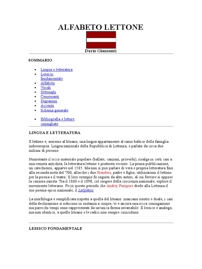 ALFABETO LETTONE