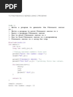 To Find Fibonacci Series Using C Program