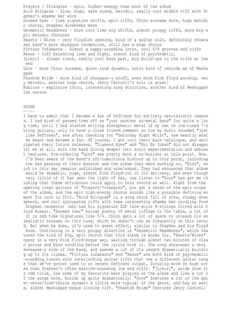 deftones-gore-review-pdf-british-styles-of-music-rock-music