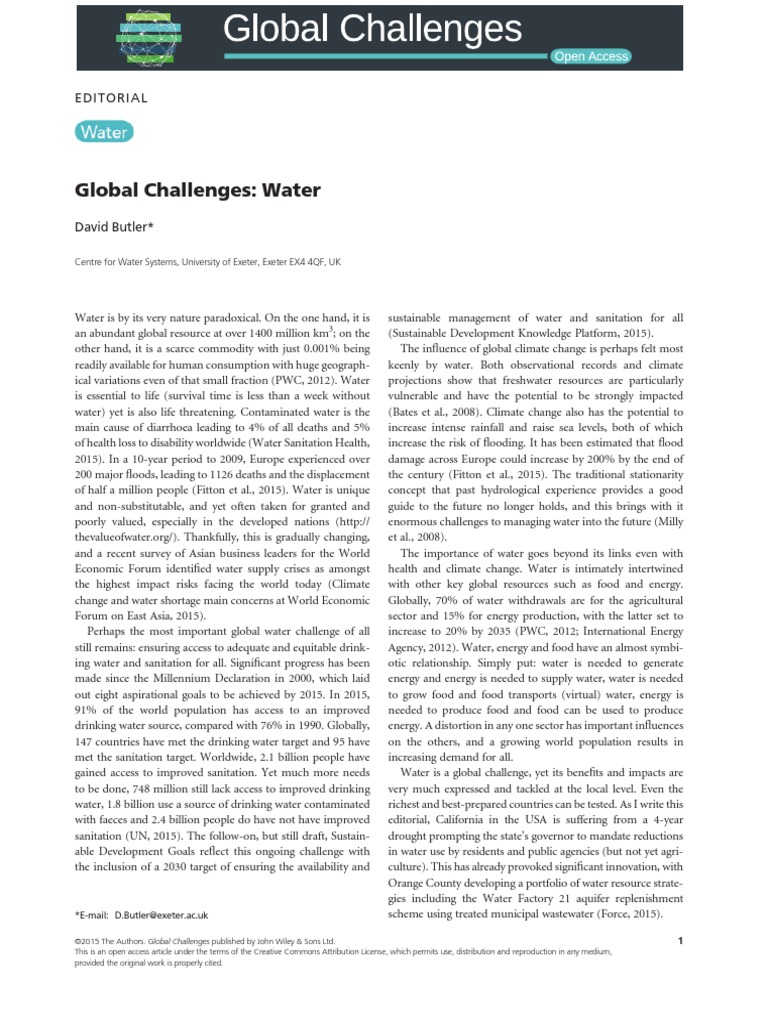 Global Challenges Water Download Free Pdf Water Resources
