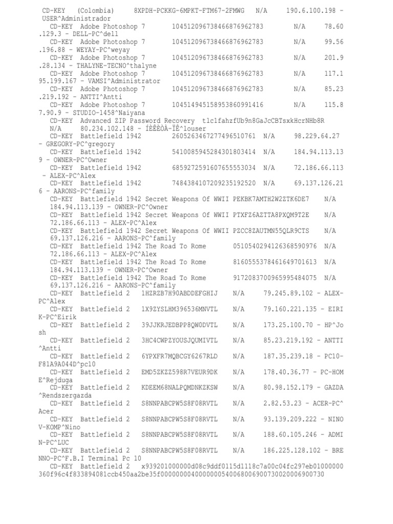 Call of Duty CD KEYS | PDF | Microsoft | Microsoft Windows