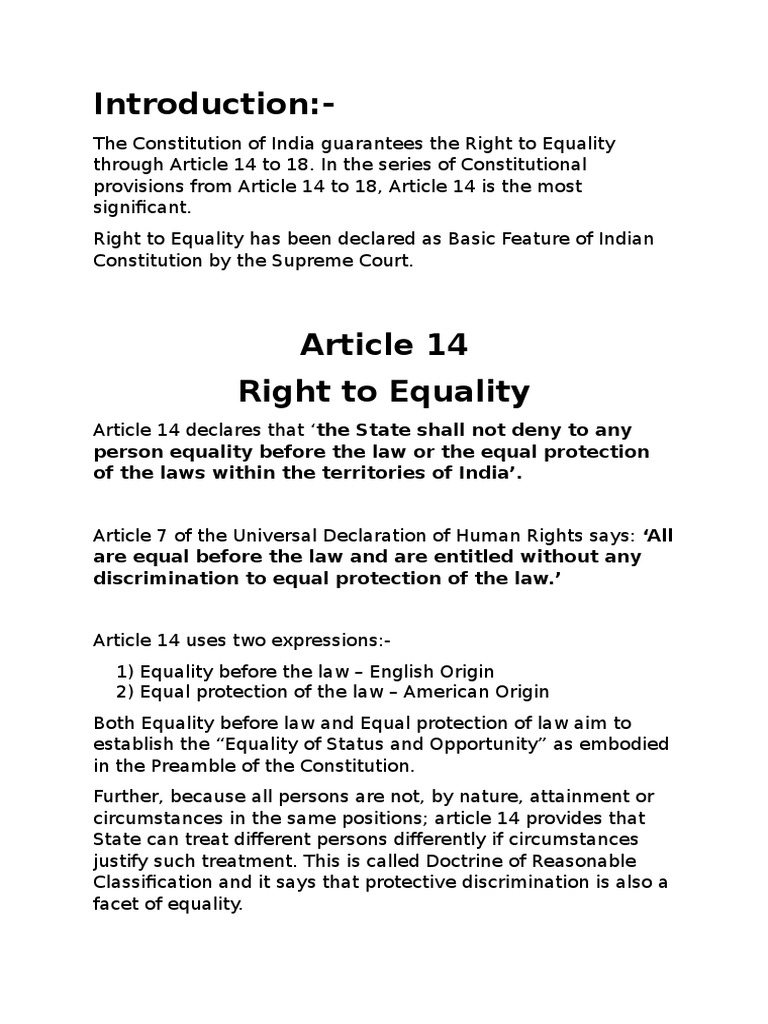 right to equality assignment pdf