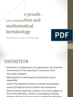 How To Do Proofs Terms and Definitions