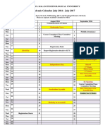 Academic Calendar July 2016 - July 2017: Apj Abdul Kalam Technological University