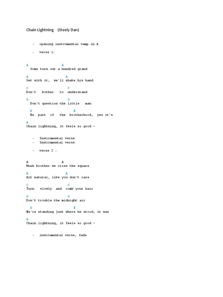 Chain Lightning (Steely Dan) PDF