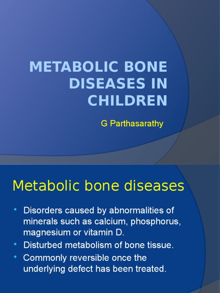 Metabolic Bone Diseases in Children | PDF | Bone | Vitamin D