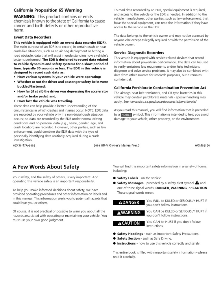 2018 HONDA HRV OWNERS MANUAL PDF intelligence overview