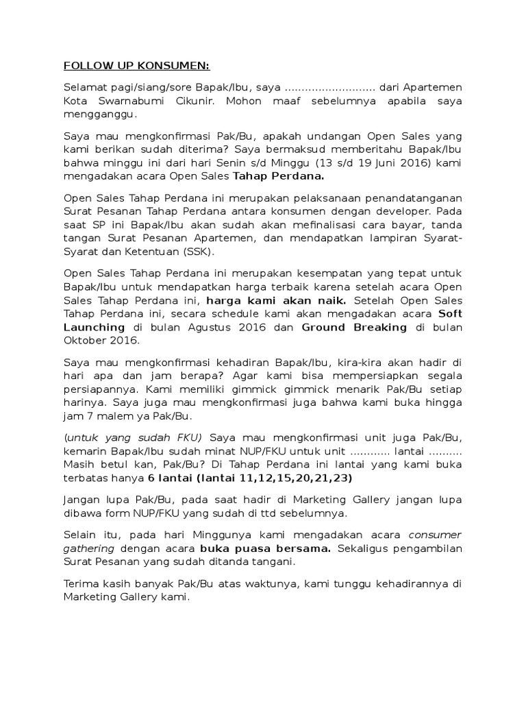 Script Follow Up | PDF