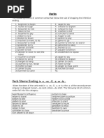 Verb Stems Ending: Verbs