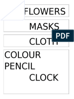 Flowers Masks Cloth Colour Pencil Clock