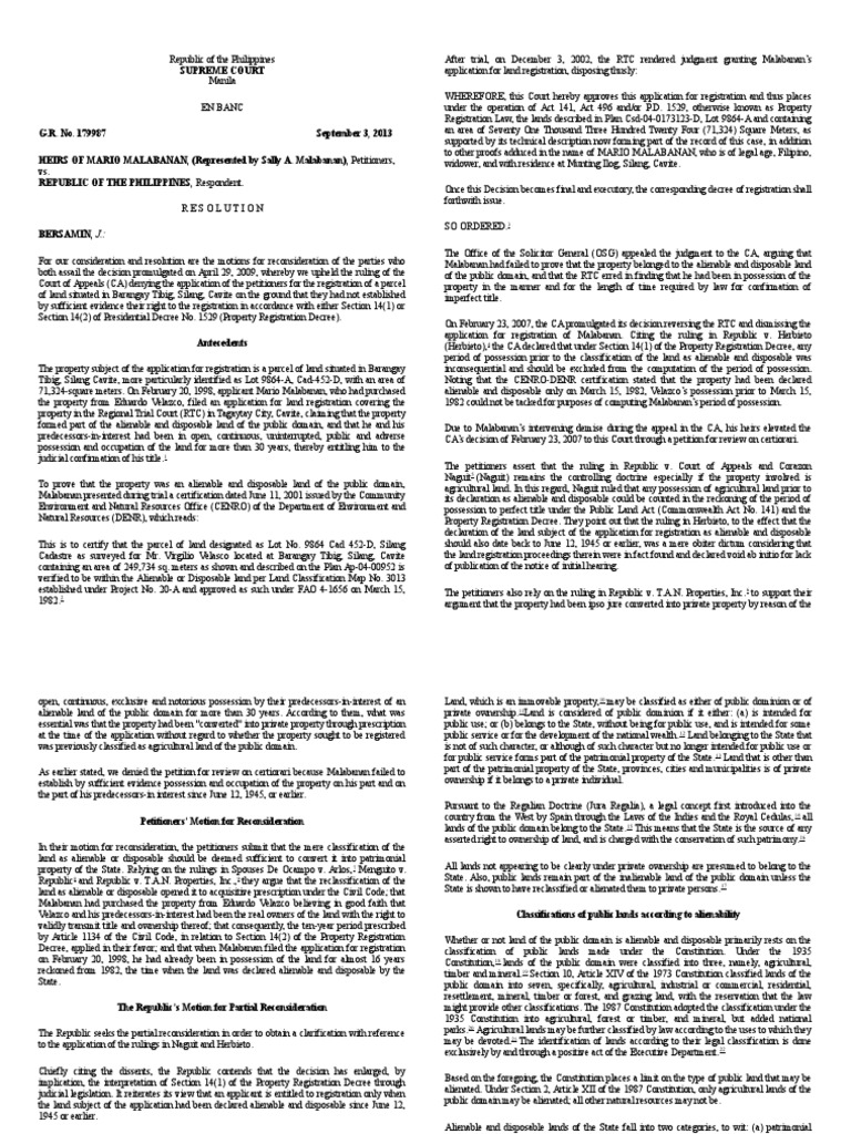 Supreme Court Ruling on Land Registration Case | PDF | Property | Ownership