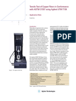 Tensile Test of Copper Fibers in Conformance With ASTM C1557 Using Agilent UTM T150