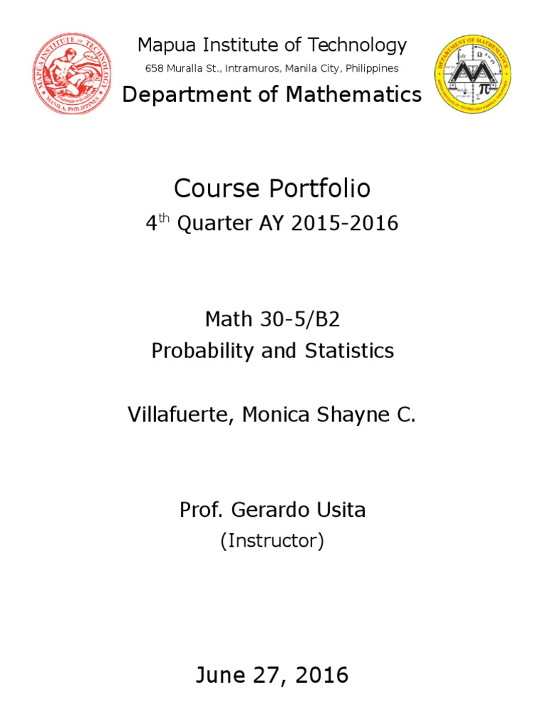 Mapua Probability and Statistics Course | PDF | Computers