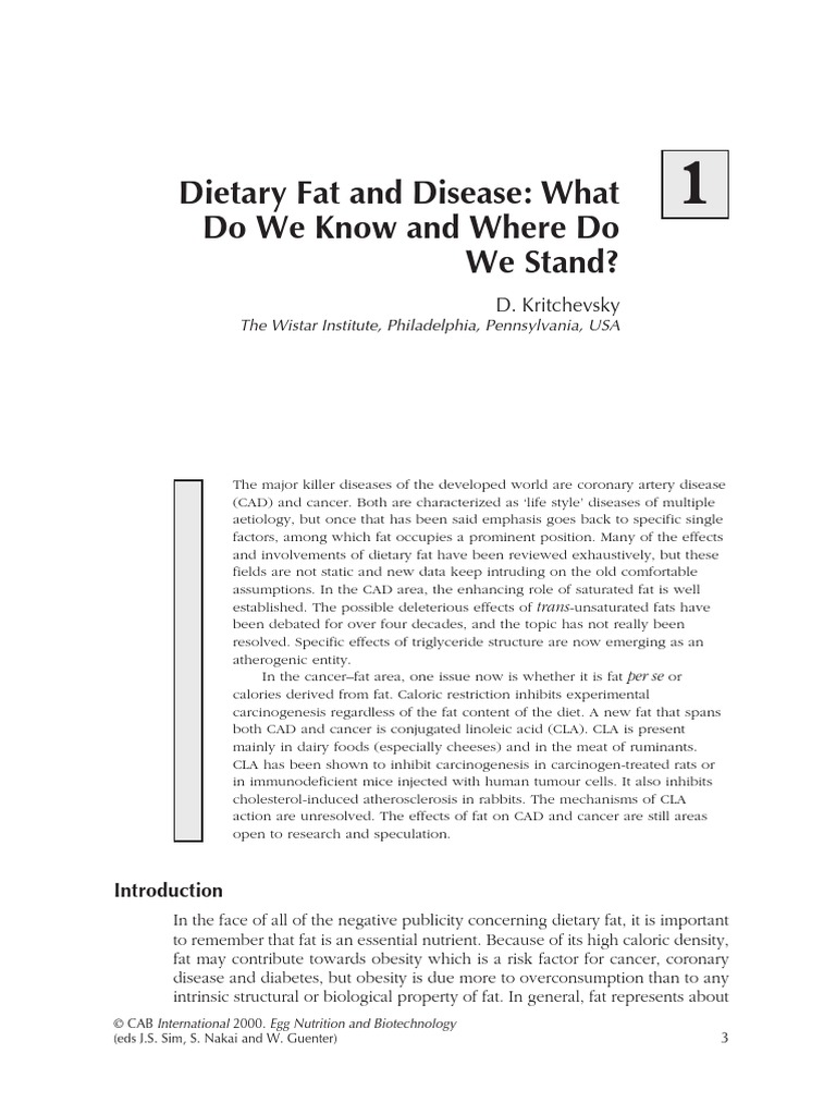 1-Dieary Fat N Disease | PDF | Saturated Fat | Diet & Nutrition