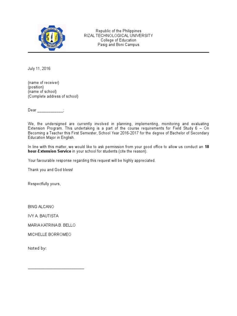 Letter of Request 1 Educational Stages Cognition