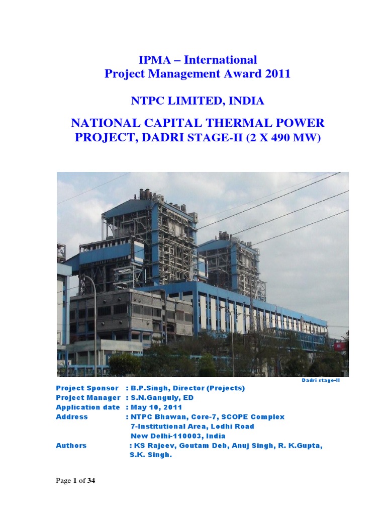 NTPC Dadri Stage-II Project Overview | PDF | Competence (Human ...