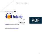 Audacity Manual PDF