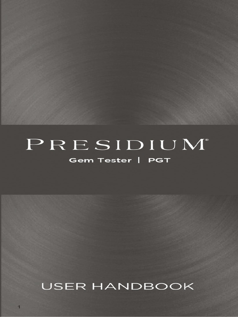 Presidium Gem Tester | PDF | Gemstone | Jewellery Components