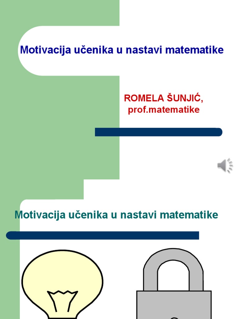 Motivacija Ucenika U Nastavi Matematike | PDF
