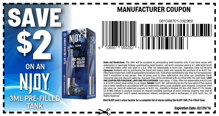 Njoy Printable Coupon