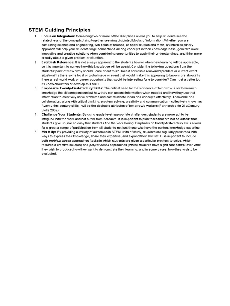 Stemguidingprinciples | PDF | Business | Computers