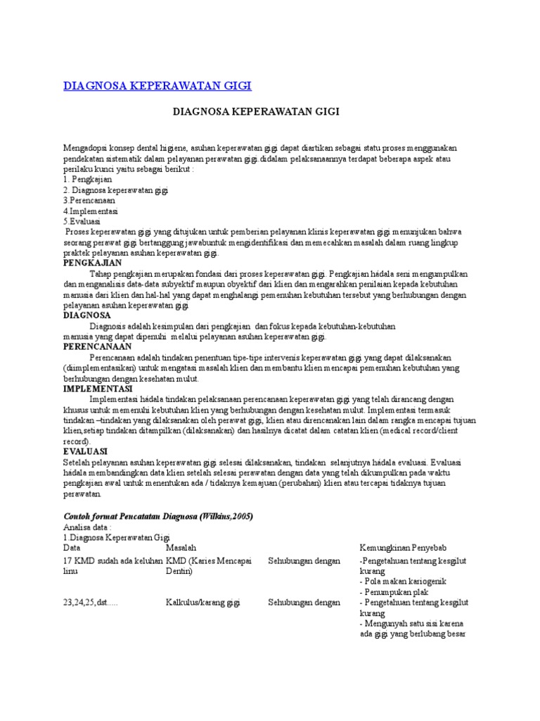Diagnosa Keperawatan Gigi 2