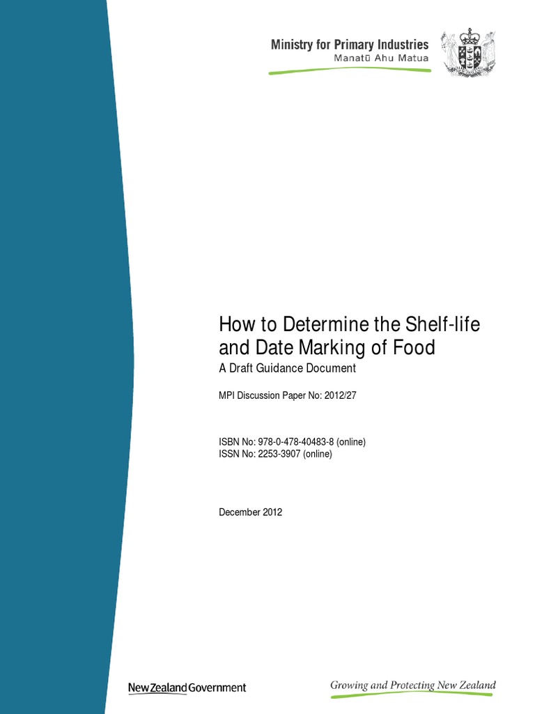 2012 27 How To Determine The Shelf Life and Date Marking of Food PDF Shelf Life Food