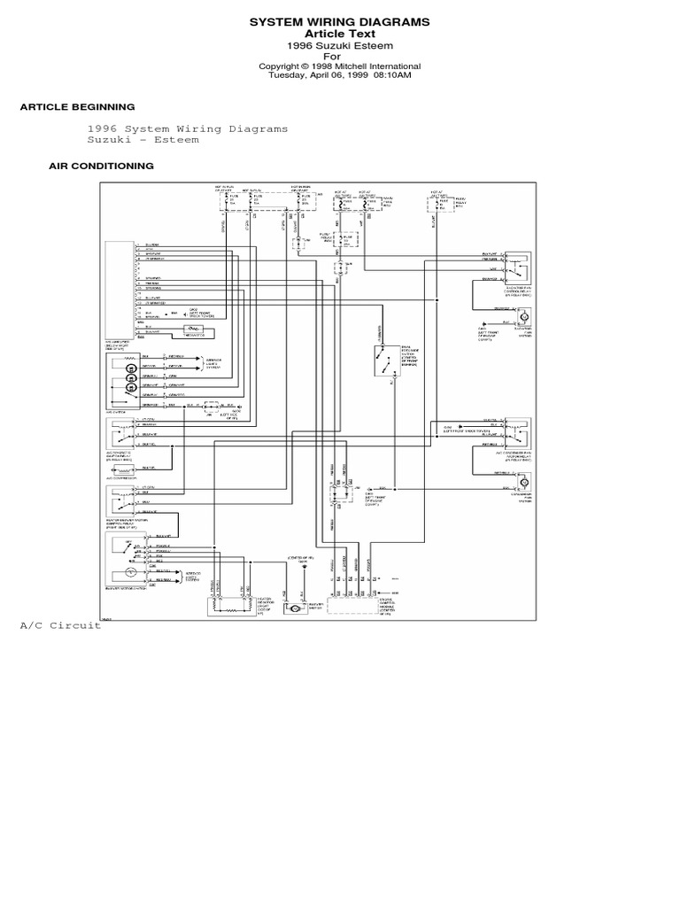 2000 Suzuki Vitara Wiring Diagram - Wiring Diagrams