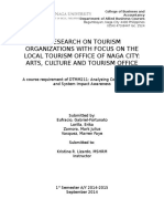 A Research On Tourism Organizations With Focus On The Local Tourism Office of Naga City