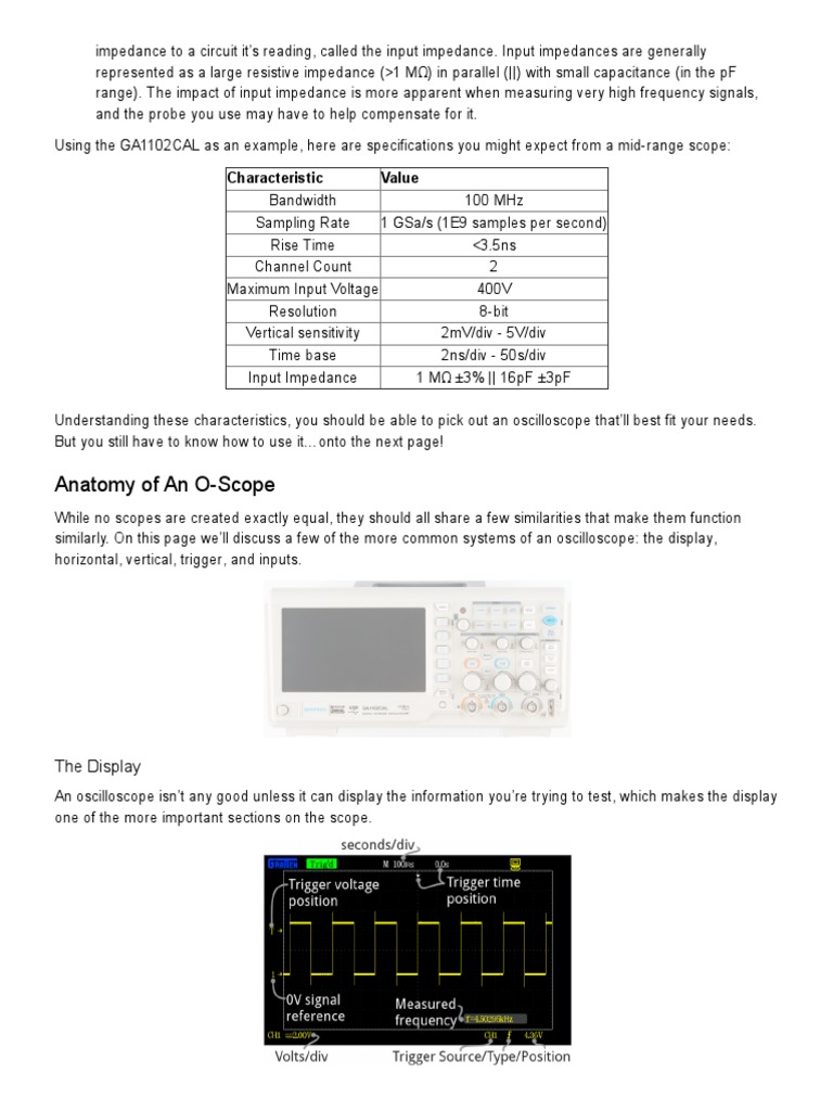Anatomy of An O Scope: The Display | PDF | Science & Mathematics