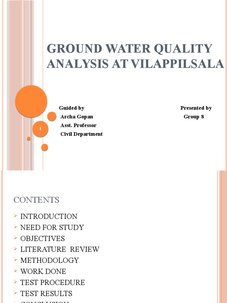 GROUND WATER QUALITY ANALYSIS (1) (1).pptx Water Resources Groundwater