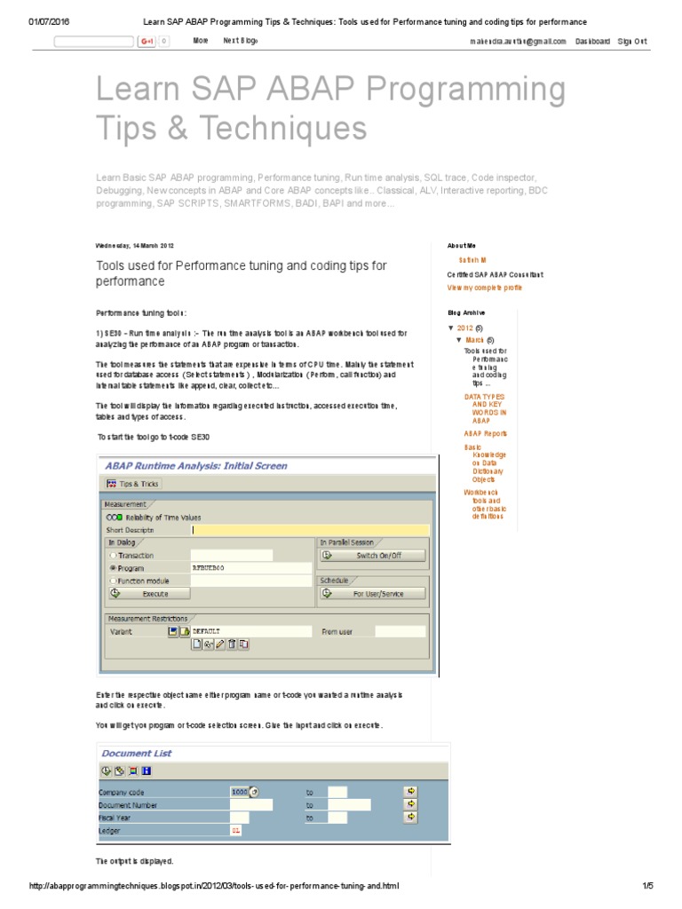 Learn SAP ABAP Programming Tips & Techniques - Tools Used For ...