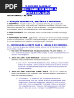 A REFORMA DA IGREJA - FIDELIDADE EM MEIO A PERSEGUIÇÃO 
