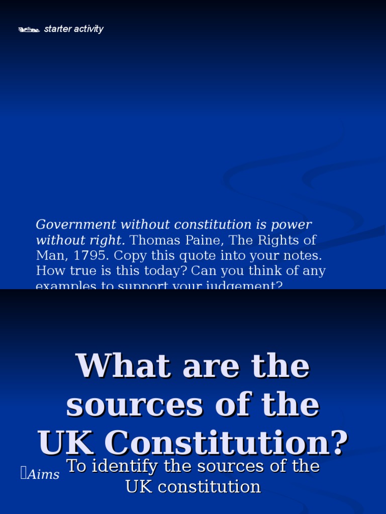 Sources and Evolution of the UK Constitution PDF
